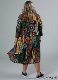 High Low A-Line Dress (C-2213-PR) V74065-Tribal Print