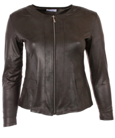 Kort Leather Look jasje (K-31-LL) 001-Zwart