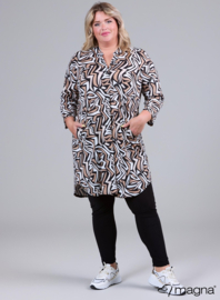 A-Line Long Pocket Tunic (C-2217-PR) U97014-Tribal Geo Sand