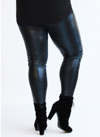 Legging Leather Look (F-23-LL-PR) 511048-Crocodile Petrol