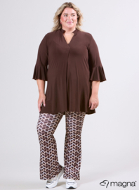Flared Sleeves Relaxed Tunic (C-2503) 064-Brown