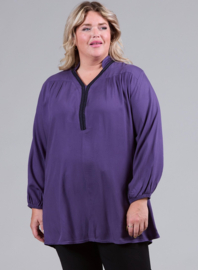 Trim Blouse (B-2424-LVS) 024-Grape Purple