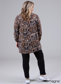 Trim Blouse (B-2424-LVP) U83061-Oriental Flower Taupe