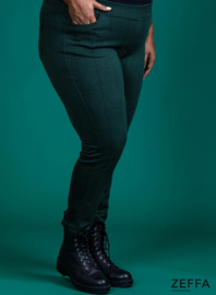 Rekbare broek met zakken  (ZF-TR-1003-HV) X55038-Zig Zag Green