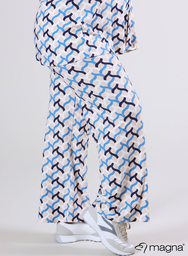 Broek Basic (D-03-PR) T72071-Woven Blue-Sand