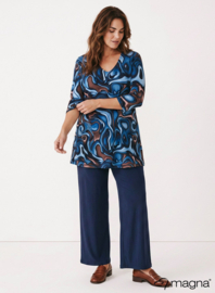 Lange basic shirt (B-6004-PRINT) T10017-Fluid Design Navy