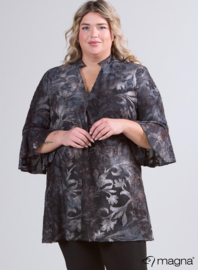 Flared Sleeves Relaxed Tunic (C-2503-MSH) U51020-Fall Leaves Grey