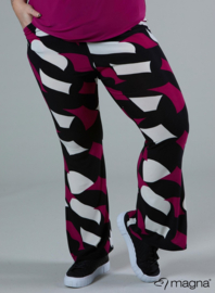 Relaxed Pocket Flared Pants (D-2403-PRINT) V75056-Diamond Blocks Magenta