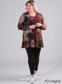 Lange basic shirt (B-6004-MSH) U55064-Dots Brown-Black