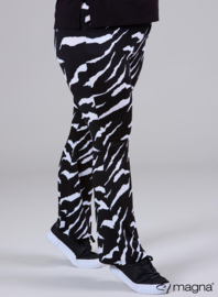 Relaxed Pocket Flared Pants (D-2403-PRINT) W15002-Big Dark Zebra White