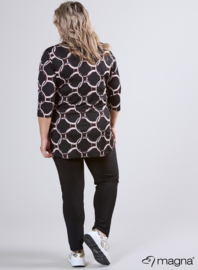 Button Tunic V-Shaped Neckline (C-2506-PR) U38001-Ring Black
