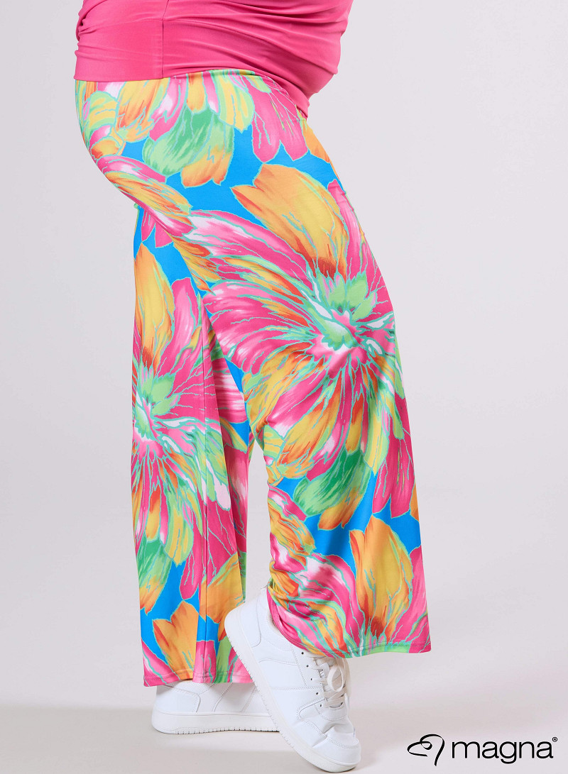 Broek Basic (D-03-PR) T75006-Neon Flower Pnk-Green