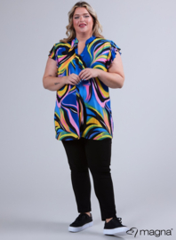 Sleeveless Frill Tunic (C-2305-PR) W64060-Rainbow Waves Blue