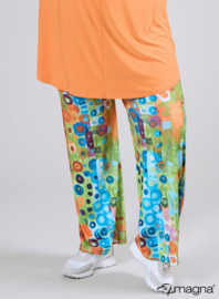 Broek Basic (D-03-PRINT) T41019-Wall Deco Green-Orange