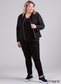 Kort Leather Look jasje (K-31-JQP) U78001-Blocks Zwart