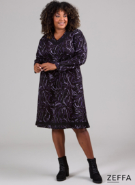 V-Element Dress (ZF-DR-1008-HVP) U72059-Brush Marks Purple