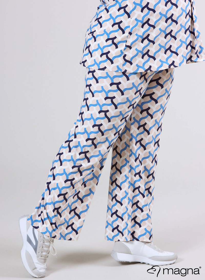 Broek Basic (D-03-PR) T72071-Woven Blue-Sand
