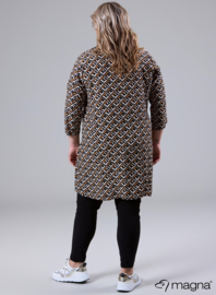 Tuniek met zakken (C-9003-LVIS-print) U82031-Retro Mozaic Khaki/Rust