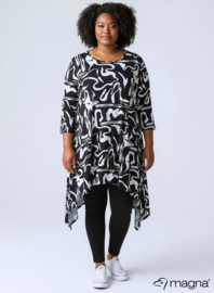 Leather Look Tuniek Punten 3Q-mouw(C-0001-PRINT) T31001-Freestyle BW