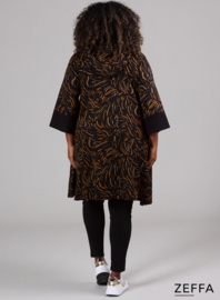 Oversized Long Hoody-Tunic (ZF-SW-1001-HVPN) U72031-Brush Marks Green-Ochre