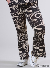 Relaxed Pocket Flared Pants (D-2403-PRINT) U35014-Ocean Waves Sand