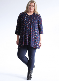 Wijd vallende tuniek met zakken (C-2021-VIS PR) 000217-Swirl Circle Navy