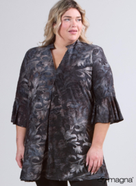 Flared Sleeves Relaxed Tunic (C-2503-MSH) U51020-Fall Leaves Grey