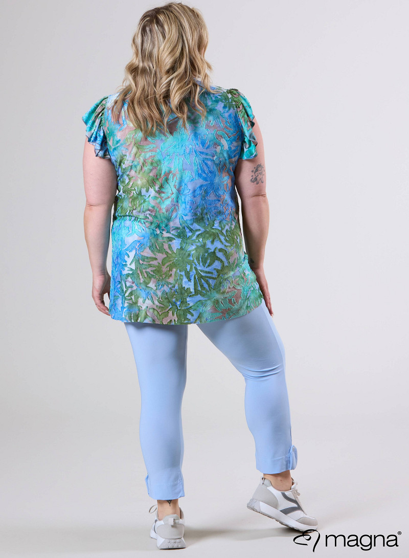 Sleeveless Frill Tunic (C-2305-MSH) T85051-Bush Aqua