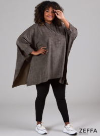 Oversized Tuniek/Ponncho (ZF-PO-1002-HVPK)  U64061-Herringbone Taupe