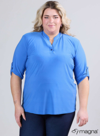 Roll Sleeve Top (B-9001) 071-Dr.Sky Blue