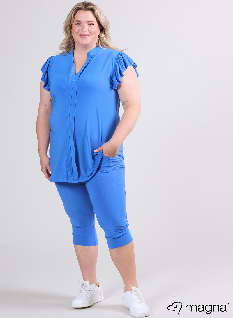 Sleeveless Frill Tunic (C-2305) 071-Dark Sky Blue