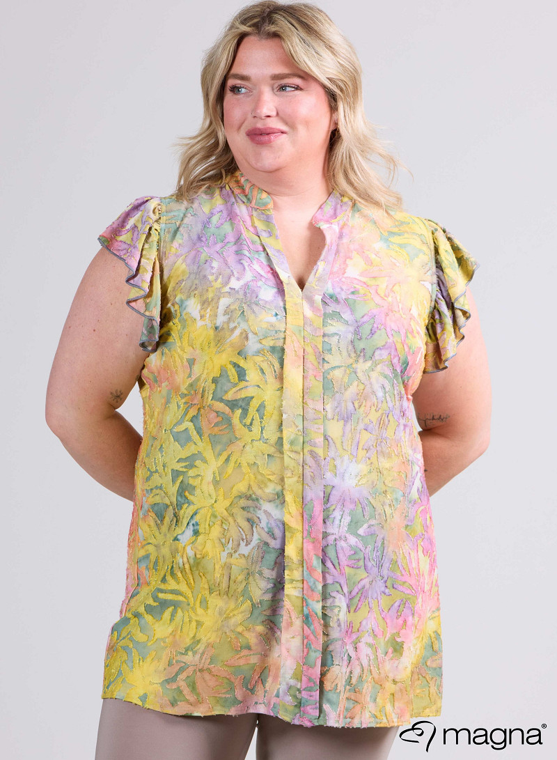 (C-2305) Sleeveless Frill Tunic