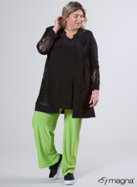 Open Lace Cardigan (N-2501) 001-Zwart