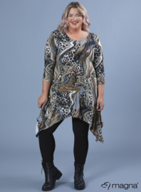 Tuniek Punten 3Q-mouw(C-0001-VPMB) -  W43020-Stream Taupe-Grey