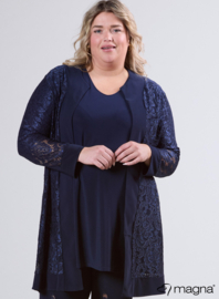Open Lace Cardigan (N-2501) 017-Marine