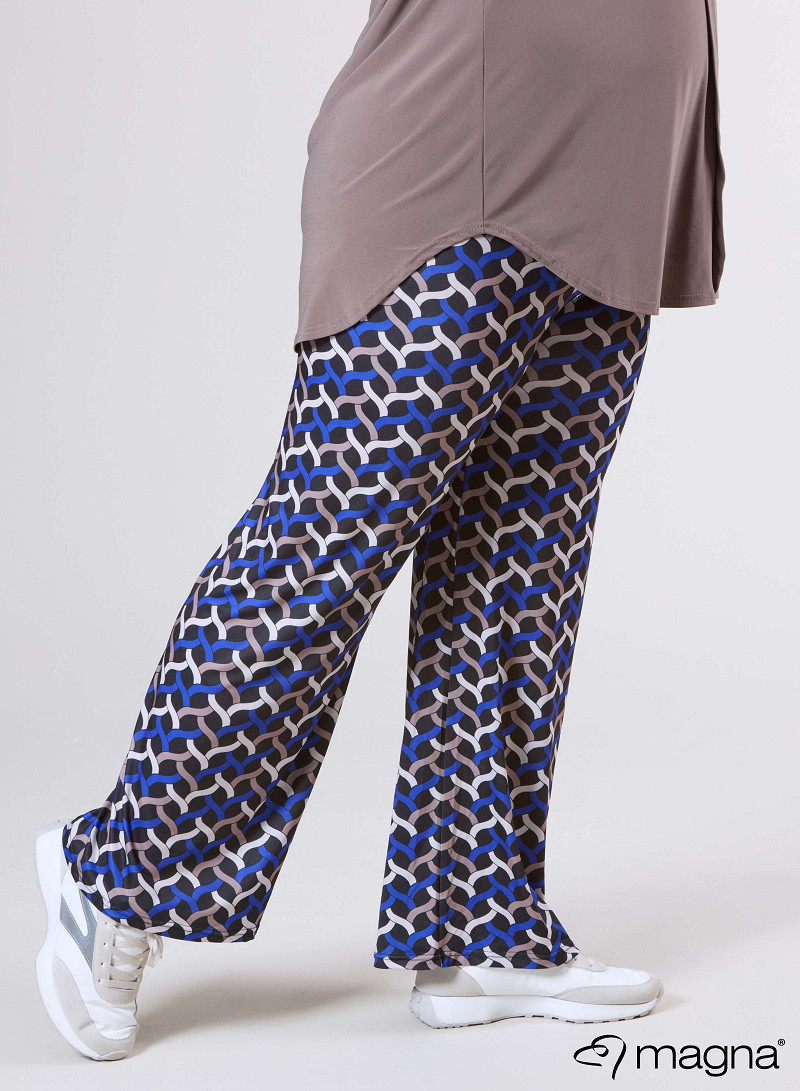 Broek Basic (D-03-PR) T72060-Woven Royal Blue-Sand
