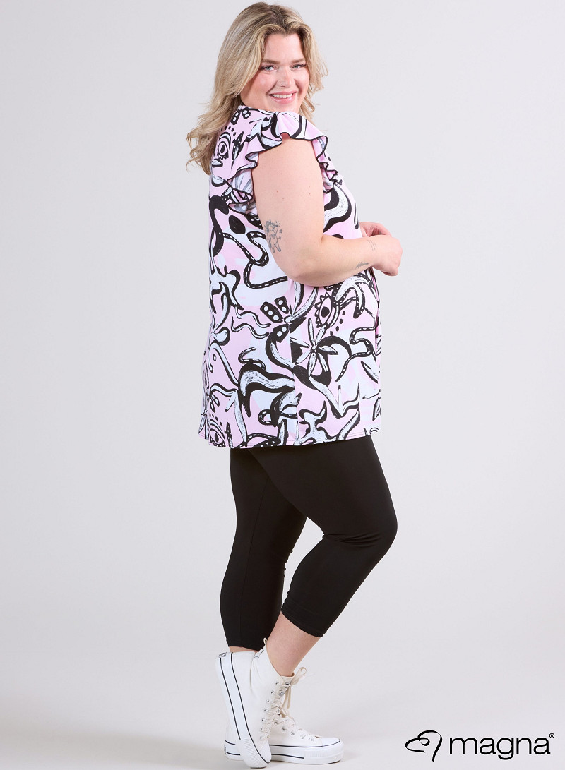 Sleeveless Frill Tunic (C-2305-PR) U24005-Groovy Pink