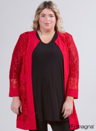 Open Lace Cardigan (N-2501) 015-Rood