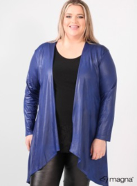 Leather Look Bolero lange mouw (A-74) 060-Royal Blue