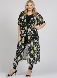 Lang Lichtgewicht Vest (N-2005) A54001-Flower Stip Black