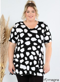 Short Sleeve A-lijn Shirt (B-9004-VP-MB) Y30001-Big Cow Black