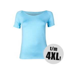 RJ-Pure Color Dames T-Shirt  -  Licht Blauw