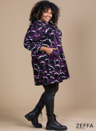 Tuniek met zakken (ZF-TU-1010-HVP)  X59059-Leopard Purple