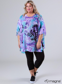Poncho WINGS chiffon print (M-0004-CHP) V02021-Aqua Purple
