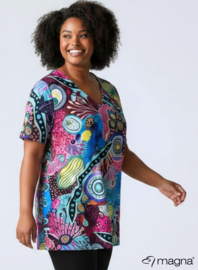 Short Sleeve A-lijn Shirt (B-9004-PRINT) T22056-Botanical Fantasy