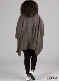 Oversized Tuniek/Ponncho (ZF-PO-1002-HVPK)  U64061-Herringbone Taupe