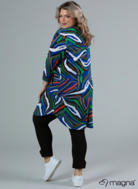 A-Line Long Pocket Tunic (C-2217-PR) V75060-Multi Zebra Blue