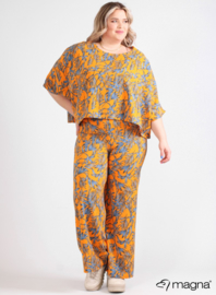 Crop top Cutted Print (M-4004-print) Z68019-Tropical Orange