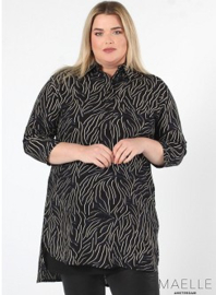 Buttoned Tunic (ME-TU-1005) Z26017-Zebra Dark Navy