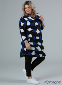 A-Line Long Pocket Tunic (C-2217-PR) V75060-Diamond Blocks Blue